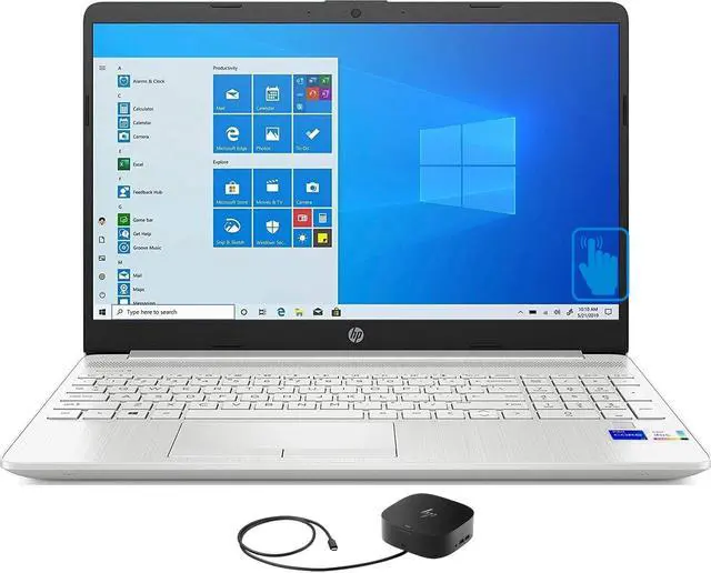 Main image of HP 15t-dw300-15 Home & Business Laptop (Intel i7-1165G7 4-Core, 15.6" 60Hz Touch HD (1366x768), Intel Iris Xe, 12GB RAM, 512GB SSD, Backlit KB, Wifi, USB 3.2, Win 11 Home) with G2 Universal Dock
