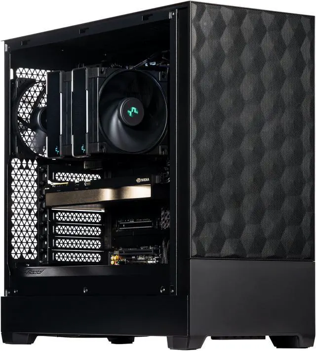 Alt view image 2 of 7 - Velztorm Ace I Workstation Desktop PC (Intel i9-13900K 24-Core, NVIDIA Quadro RTX A5500 24GB, 64GB DDR5 4800MHz RAM, 1TB PCIe SSD + 1TB HDD (3.5), Wifi, USB 3.2, HDMI, Bluetooth, Win 10 Pro)
