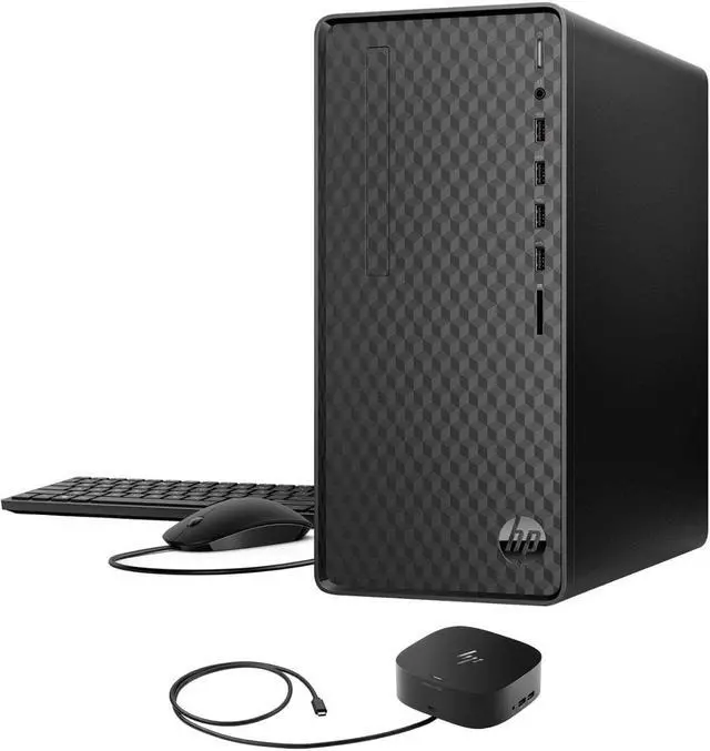 Main image of HP M01-F2254 Home & Business Desktop (Intel i3-12100 4-Core, Intel UHD 730, 8GB RAM, 256GB m.2 SATA SSD + 1TB HDD (3.5), Wifi, HDMI, Bluetooth, Win 10 Pro) with G2 Universal Dock