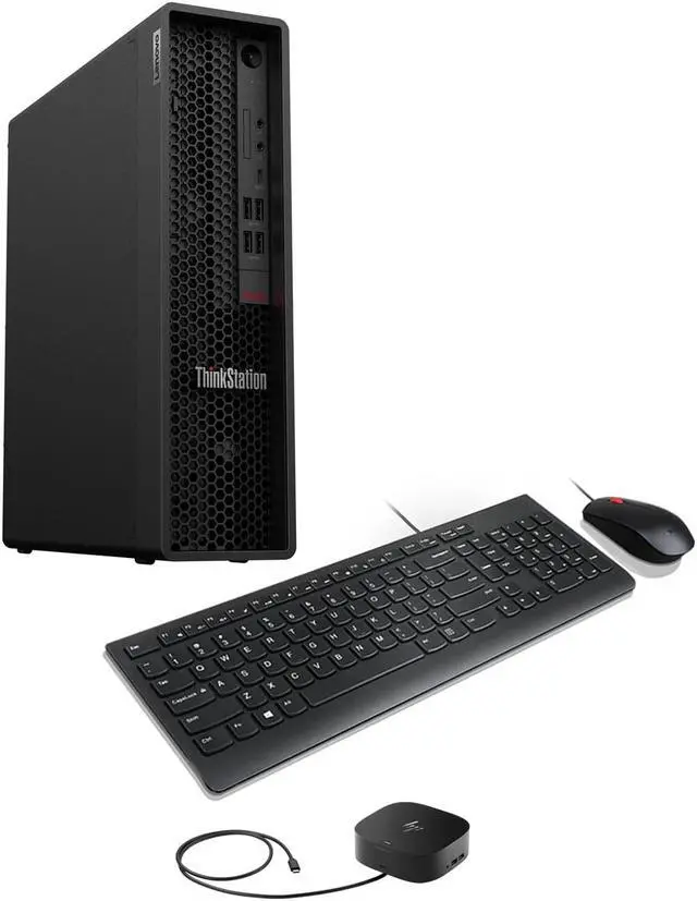 Main image of Lenovo ThinkStation P340 SFF Home & Business Mini Desktop (Intel i7-10700 8-Core, NVIDIA T1000, 32GB RAM, 1TB HDD (3.5), USB 3.2, Display Port, SD Card, Win 11 Pro) with G2 Universal Dock