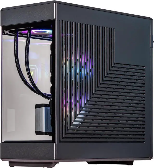 Alt view image 5 of 7 - Velztorm Black Praetix Custom Built Gaming Desktop PC (Intel i9-14900K, AMD Radeon RX 9060 XT, 16GB DDR5, 512GB PCIe SSD + 1TB HDD, RGB Fans, 360mm AIO, 1000W PSU, WiFi 6E, Bluetooth 5.2, Win 11 Pro)