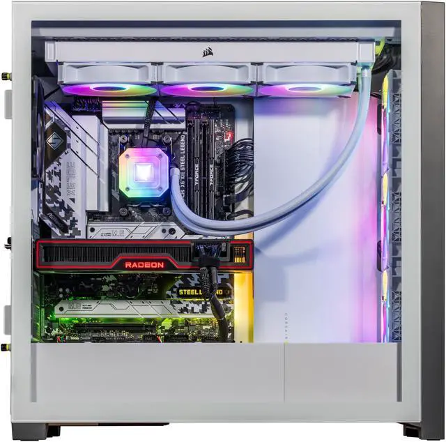 Alt view image 3 of 7 - Velztorm White Aciex 3D Gaming Desktop PC (AMD Ryzen 7 7800X3D, Radeon RX 6900 XT 16GB, 32GB DDR5, 1TB PCIe SSD + 1TB HDD, 360mm AIO, RGB Fans, 1000W PSU, WiFi 6, Win11Home) VELZ0078