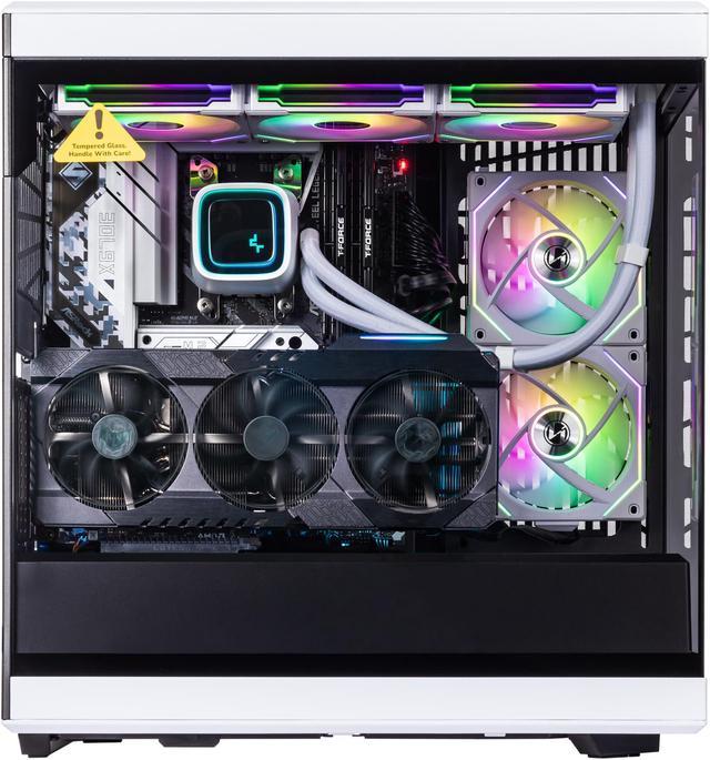 Velztorm White Braevix Gaming Desktop PC (AMD Ryzen 9 7900X3D 4.4GHz,  GeForce RTX 4090 24GB, 16GB DDR5, 2TB PCIe SSD, 360mm AIO, RGB Fans, 1000W  PSU, 