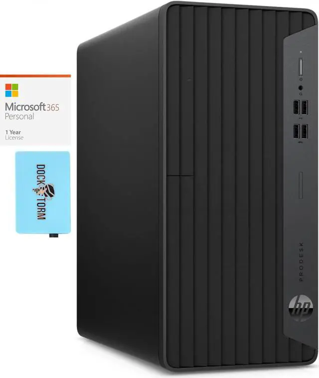 Main image of HP ProDesk 400 G7 Home & Business Mini Desktop (Intel i7-10700 8-Core, Intel UHD 630, 32GB RAM, 4TB SATA SSD, USB 3.2, HDMI, Display Port, Win 10 Pro) with Microsoft 365 Personal , Dockztorm Hub