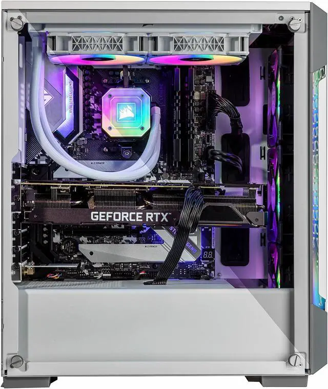 Alt view image 2 of 6 - Velztorm White Ferrux Gaming Desktop PC (AMD Ryzen 9 - 5900X, GeForce RTX 5060, 16GB DDR4, 1TB PCIe SSD + 2TB HDD, 240mm AIO, 750W PSU, RJ-45, 1 Display Port, HDMI, Win 11 Home)