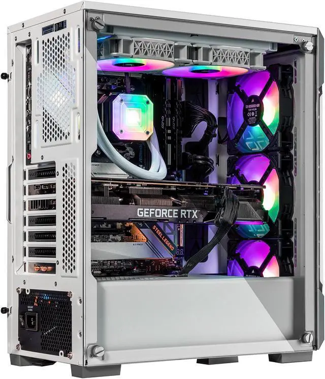 Alt view image 3 of 6 - Velztorm White Ferrux Gaming Desktop PC (AMD Ryzen 9 - 5900X, GeForce RTX 5060, 16GB DDR4, 1TB PCIe SSD + 2TB HDD, 240mm AIO, 750W PSU, RJ-45, 1 Display Port, HDMI, Win 11 Home)