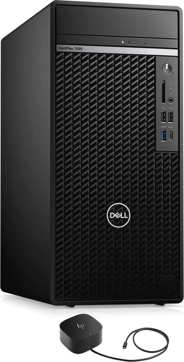 Main image of Dell Optiplex 7090 Home & Business Desktop (Intel i7-11700 8-Core, Intel UHD 750, 32GB RAM, 2TB SATA SSD, USB 3.2, Display Port, Optical Drive, Win 10 Home) with G5 Essential Dock