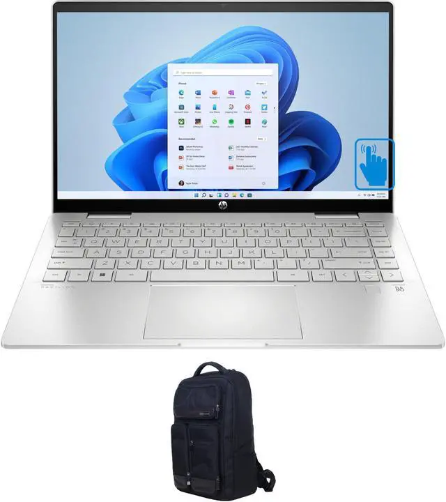 Main image of HP Pavilion X360 14-ek0097nr Home & Business 2-in-1 Laptop (Intel i5-1235U 10-Core, 14.0" 60Hz Touch Full HD (1920x1080), Intel Iris Xe, 16GB RAM, 512GB PCIe SSD, Win 11 Home) with Atlas Backpack