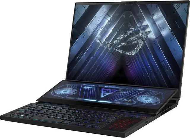 Alt view image 3 of 7 - ASUS ROG Zephyrus Duo 16 Gaming Laptop 16.0" 165Hz Touchscreen WUXGA (1920x1200) (AMD Ryzen 7 6800H 8-Core, GeForce RTX 3060, 32GB DDR5 RAM, Win 11 Pro)