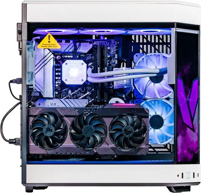 Alt view image 3 of 7 - Velztorm LCD Praetix Custom Built Gaming Desktop PC (Intel i9-14900K, GeForce RTX 5060, 32GB DDR5, 2TB PCIe SSD, RGB Fans, 360mm AIO, 1000W PSU, WiFi 6, Bluetooth 5.2, RJ-45, Win 11 Home)