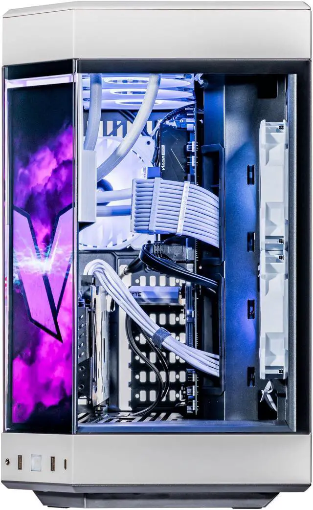 Alt view image 6 of 7 - Velztorm LCD Praetix Custom Built Gaming Desktop PC (Intel i9-14900K, GeForce RTX 5060, 32GB DDR5, 2TB PCIe SSD, RGB Fans, 360mm AIO, 1000W PSU, WiFi 6, Bluetooth 5.2, RJ-45, Win 11 Home)