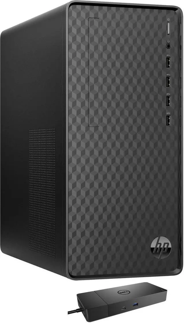 Main image of HP M01 F3214 Home & Business Desktop (AMD Ryzen 3 5300G 4-Core, AMD Radeon, 16GB RAM, 128GB m.2 SATA SSD + 1TB HDD (3.5), Wifi, USB 3.2, HDMI, Bluetooth, Win 11 Home) with WD19S 180W Dock