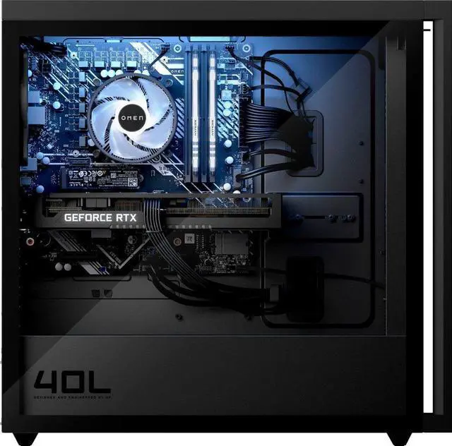 Alt view image 4 of 5 - HP OMEN 40L Gaming Desktop PC (AMD Ryzen 5 5600G 6-Core, GeForce RTX 3060 Ti 8GB GDDR6, 32GB RAM, 2TB PCIe SSD + 6TB HDD (3.5), WiFi 6, HDMI, Bluetooth 5.2, Win 10 Pro)