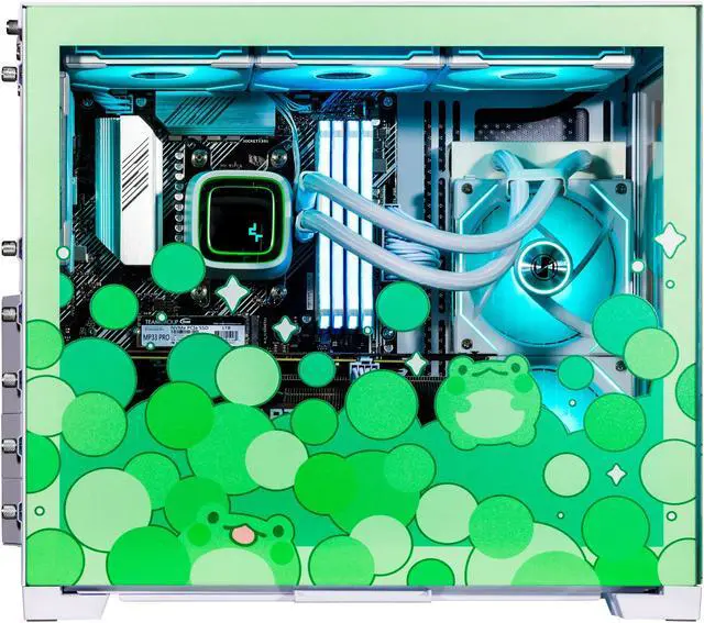 Alt view image 4 of 7 - Velztorm Minty Frog Green Limited Edition Gaming PC (AMD Ryzen 7 5700X 8-Core, 16GB DDR4, 512GB PCIe SSD + 1TB HDD (3.5), GeForce RTX 3070, WiFi 5, BT 5, Liquid Cooled 240mm, 850W, Win 11 Home)
