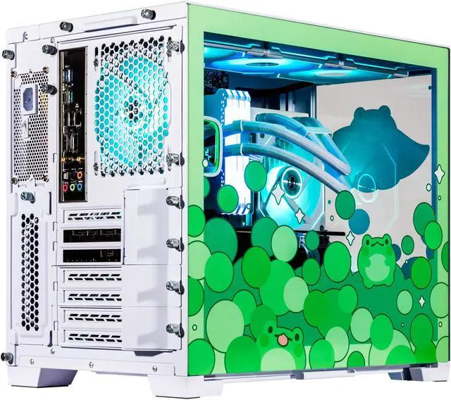 Alt view image 6 of 7 - Velztorm Minty Frog Green Limited Edition Gaming PC (AMD Ryzen 7 5700X 8-Core, 16GB DDR4, 512GB PCIe SSD + 1TB HDD (3.5), GeForce RTX 3070, WiFi 5, BT 5, Liquid Cooled 240mm, 850W, Win 11 Home)