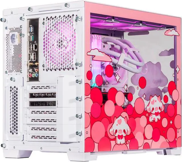 Alt view image 5 of 7 - Velztorm Bubble Cow Custom Built Gaming Desktop PC (AMD Ryzen 7 5700X, Radeon RX 9070 XT, 128GB DDR4, 4TB PCIe SSD + 6TB HDD, RGB Fans, 240mm AIO, 850W PSU, WiFi 5, Bluetooth 5.0, RJ-45, Win 10 Pro)