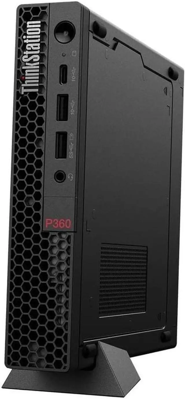 Alt view image 5 of 6 - Lenovo ThinkStation P360 Tiny Business Mini Desktop (Intel i7-12700T 12-Core, NVIDIA T400, 32GB DDR5 4800MHz RAM, 8TB PCIe SSD, Wifi, USB 3.2, Win 11 Pro) with Microsoft 365 Personal , Dockztorm Hub