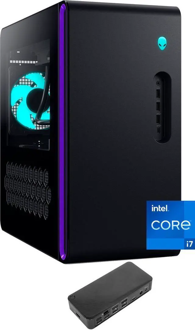 Main image of Dell Alienware Aurora R16 Gaming & Entertainment Desktop PC (Intel i7-13700F 16-Core, GeForce RTX 4060 Ti, 32GB DDR5 5600MHz RAM, 2TB PCIe SSD, Wifi, Bluetooth, Win 10 Pro) with USB-C Dock