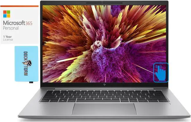 Alt view image 2 of 7 - HP ZBook Firefly G10 Workstation Laptop (Intel i7-1360P 12-Core, 14.0" 60 Hz Touch Wide UXGA (1920x1200), Intel Iris Xe, 32GB DDR5 5200MHz RAM, Win 11 Pro) with Microsoft 365 Personal , Dockztorm Hub