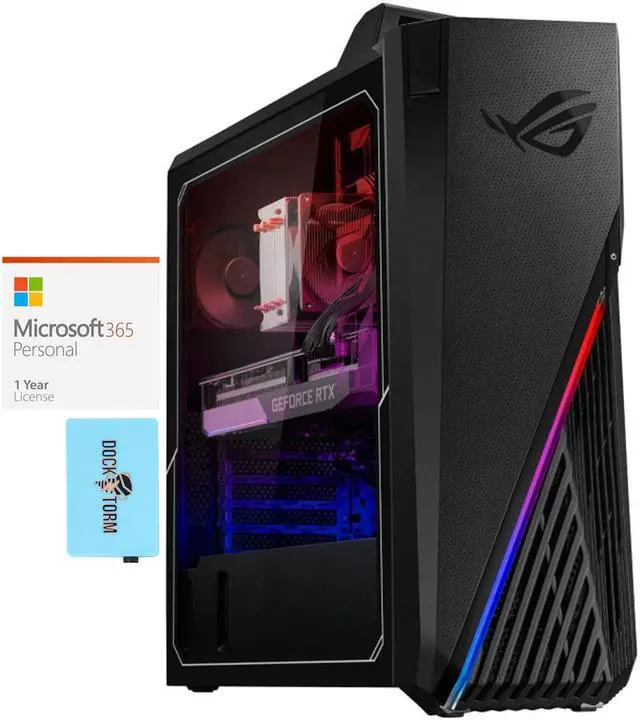 Main image of ASUS ROG Strix GA15DK Gaming Desktop PC (AMD Ryzen 7 5800X 8-Core, GeForce RTX 3070, 64GB RAM, 8TB PCIe SSD, Wifi, Bluetooth, Win 11 Home) with 1680D Backpack