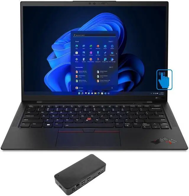 Main image of Lenovo ThinkPad X1 Carbon Gen 11 Home & Business Laptop (Intel i7-1355U 10-Core, 14.0" 60 Hz Touch Wide UXGA (1920x1200), Intel Iris Xe, 16GB LPDDR5 6400MHz RAM, Win 11 Pro) with USB-C Dock