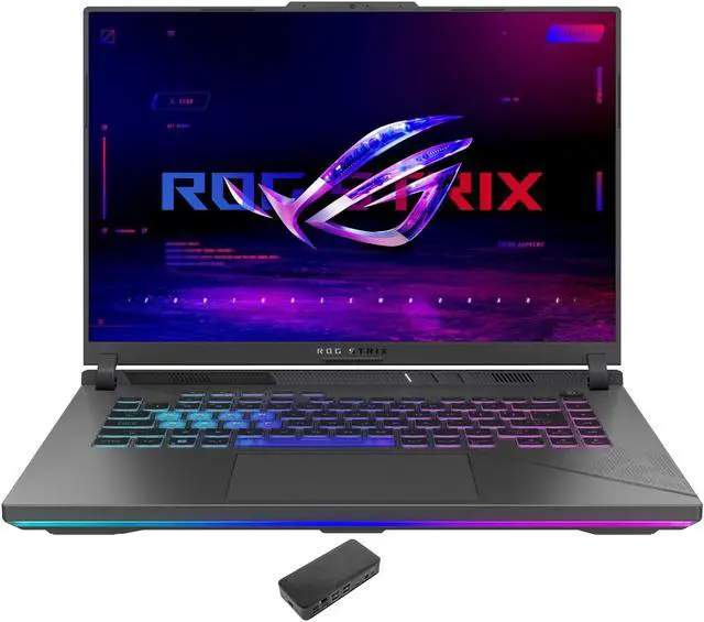 Main image of ASUS ROG Strix G16 G614 Gaming Laptop (Intel i9-14900HX 24-Core, 16.0" 240 Hz Wide QXGA (2560x1600), GeForce RTX 4060, 32GB DDR5 5600MHz RAM, 8TB PCIe SSD, Backlit KB, Win 11 Home) with USB-C Dock
