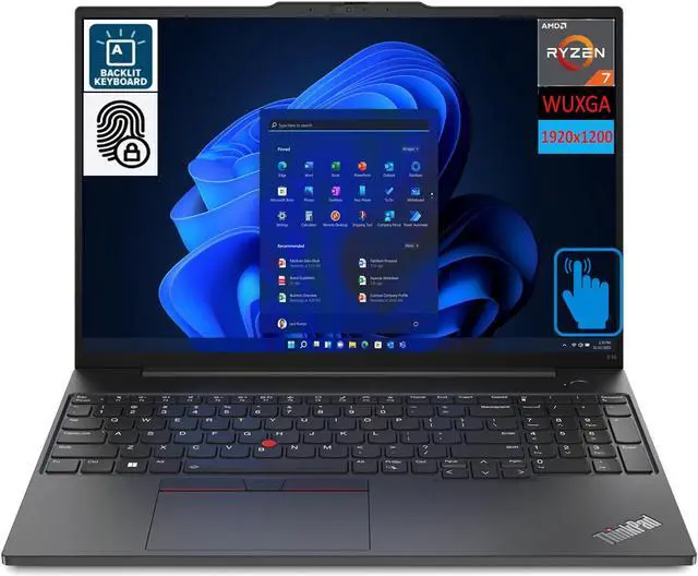 Main image of Lenovo ThinkPad E16 Gen 1 Home & Business Laptop (AMD Ryzen 7 7730U 8-Core, 40GB RAM, 2TB PCIe SSD, AMD Radeon, 16.0" 60 Hz Touch Wide UXGA (1920x1200), Fingerprint, Wifi, Bluetooth, Win 11 Pro)