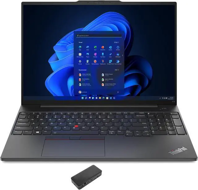 Main image of Lenovo ThinkPad E16 Home & Business Laptop (Intel i5-1335U 10-Core, 16.0" 60 Hz Wide UXGA (1920x1200), Intel Iris Xe, 16GB RAM, 256GB SSD, Backlit KB, Wifi, Webcam, Win 11 Pro) with USB-C Dock