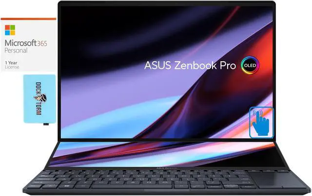 Main image of ASUS Zenbook Pro 14 Duo Gaming & Entertainment Laptop (Intel i9-12900H 14-Core, 14.5, 120 Hz Touch GeForce RTX 3050 Ti, Win 11 Home) with Microsoft 365 Personal , Dockztorm Hub