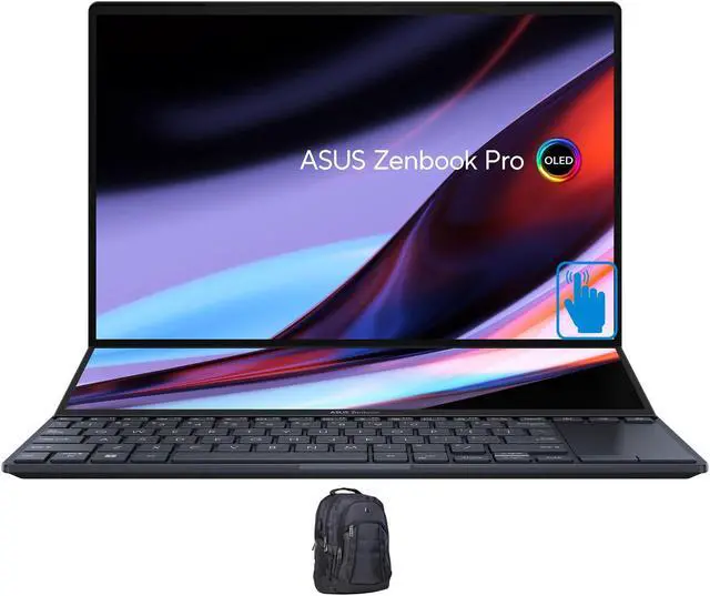 Main image of ASUS Zenbook Pro 14 Duo Gaming & Entertainment Laptop (Intel i9-12900H 14-Core, 14.5, 120 Hz Touch GeForce RTX 3050 Ti, 32GB LPDDR5 4800MHz RAM, 1TB SSD, Win 11 Home) with Premium Backpack