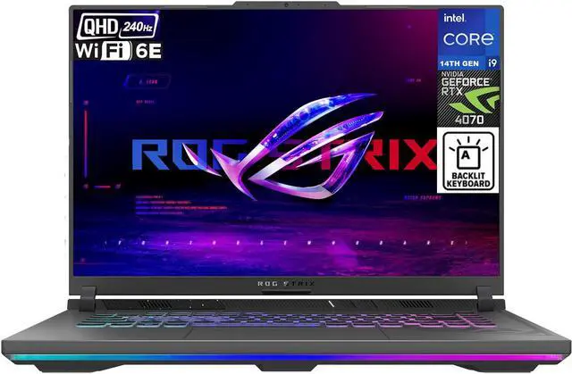 Main image of ASUS ROG Strix G16 G614 Gaming & Entertainment Laptop (Intel i9-14900HX 24-Core, 32GB DDR5 5600MHz RAM, 2TB PCIe SSD, GeForce RTX 4070, 16.0" 240 Hz Wide QXGA (2560x1600), Win 11 Pro) Refurbished
