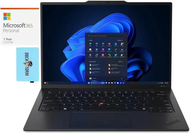 Main image of Lenovo ThinkPad X1 Carbon Gen 12 Home & Business Laptop (Intel Ultra 7-155H 16-Core, 14.0" 120 Hz 2.8K (2880x1800), Intel Arc, Win 11 Pro) with Microsoft 365 Personal , Dockztorm Hub
