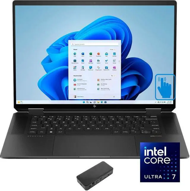Main image of HP Spectre x360 Home & Business 2-in-1 Laptop (Intel Ultra 7-155H 16-Core, 16.0" 120 Hz Touch Wide QXGA (2560x1600), Intel Arc, 16GB LPDDR5X 7466MHz RAM, 1TB SSD, Win 11 Home) with USB-C Dock