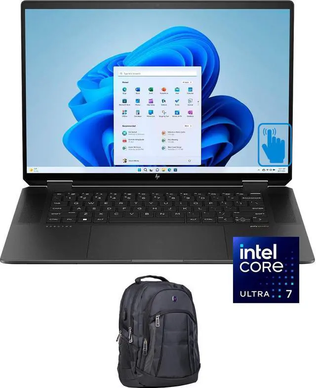 Main image of HP Spectre x360 Home & Business 2-in-1 Laptop (Intel Ultra 7-155H 16-Core, 16.0" 120 Hz Touch Wide QXGA (2560x1600), Intel Arc, 16GB LPDDR5X 7466MHz RAM, Win 11 Home) with Premium Backpack