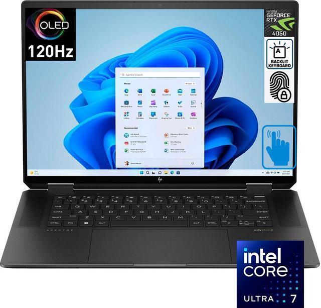 Main image of HP Spectre x360 Home & Business 2-in-1 Laptop (Intel Ultra 7-155H 16-Core, 32GB LPDDR5X 7466MHz RAM, 1TB PCIe SSD, GeForce RTX 4050, 16.0" 120 Hz Touch 2.8K (2880x1800), Fingerprint, Win 11 Pro)