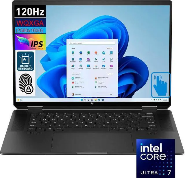 Main image of HP Spectre x360 2-in-1 Laptop 16.0" 120 Hz Touchscreen IPS WQXGA (14th Gen Intel Ultra 7-155H, 16GB LPDDR5X RAM, 1TB PCIe SSD, Intel Arc, Backlit KYB, FP Reader, 2 TB4, Win 10 Pro)