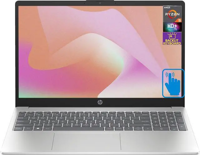 Alt view image 6 of 6 - HP 15z Business Laptop 15.6" Touchscreen HD Display (AMD Ryzen 5 7530U, 64GB DDR4, 512GB PCIe SSD, AMD Radeon, Backlit KB, WiFi 6, Webcam, Bluetooth 5.3, Win 11 Home) (Renewed)