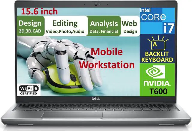 Main image of Dell Precision 3571 Laptop (Intel i7-12800H 14-Core, 64GB DDR5 4800MHz RAM, 512GB M.2 2230 PCIe SSD, NVIDIA T600, 15.6" 60 Hz Full HD (1920x1080), Wifi, Bluetooth, Backlit KB, Win 11 Pro) (Renewed)