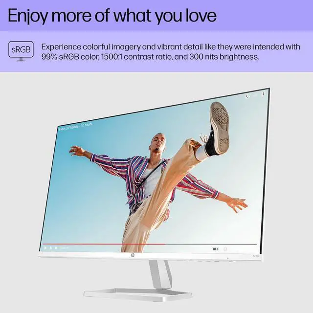 Alt view image 5 of 7 - HP Series 5 527sa Monitor w/Speakers 94F48AA#ABA Bundle with Docztorm Dock, 27" FHD IPS (1920x1080) Display, 2x HDMI, Flicker-free, Ideal for Home & Business, White/Silver (2024 Latest Model) (2 Pack)