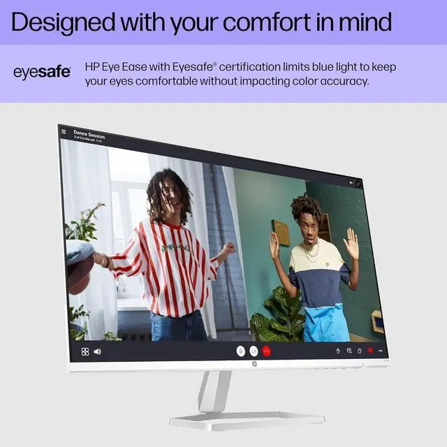 Alt view image 7 of 7 - HP Series 5 527sa Monitor w/Speakers 94F48AA#ABA Bundle with Docztorm Dock, 27" FHD IPS (1920x1080) Display, 2x HDMI, Flicker-free, Ideal for Home & Business, White/Silver (2024 Latest Model) (2 Pack)