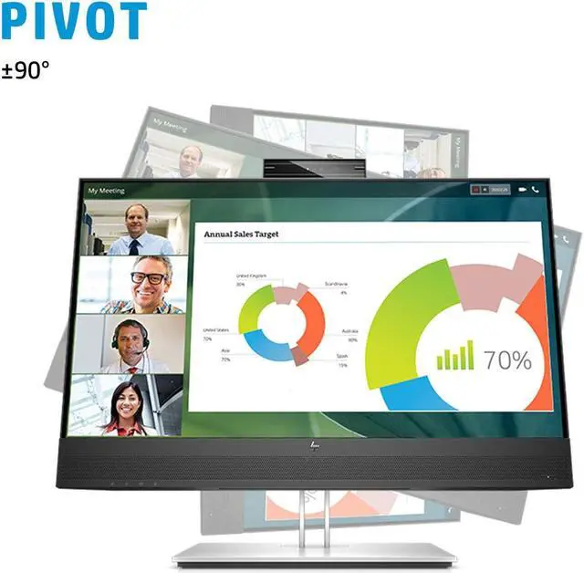 Alt view image 6 of 7 - HP E24mv G4 169L0AA#ABA 24" Monitor, 60Hz Refresh Rate, 5 ms response time, Full HD (1920x1080) IPS, Anti-glare Screen, VESA Compatible- Ideal for Home & Business Use