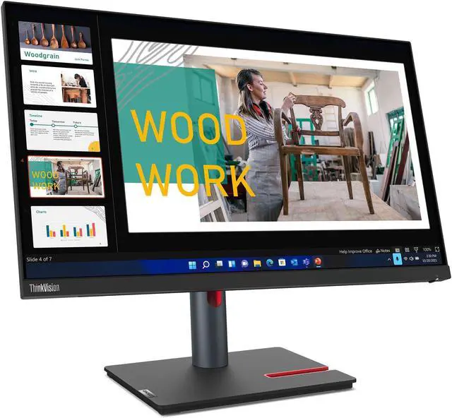 Alt view image 2 of 7 - Lenovo P24Q-30 63B4GAR6US 24" Monitor, 60Hz Refresh Rate, 4 ms response time, Quad HD (2560x1440) IPS, Anti-glare Screen, VESA Compatible- Ideal for Home & Business Use