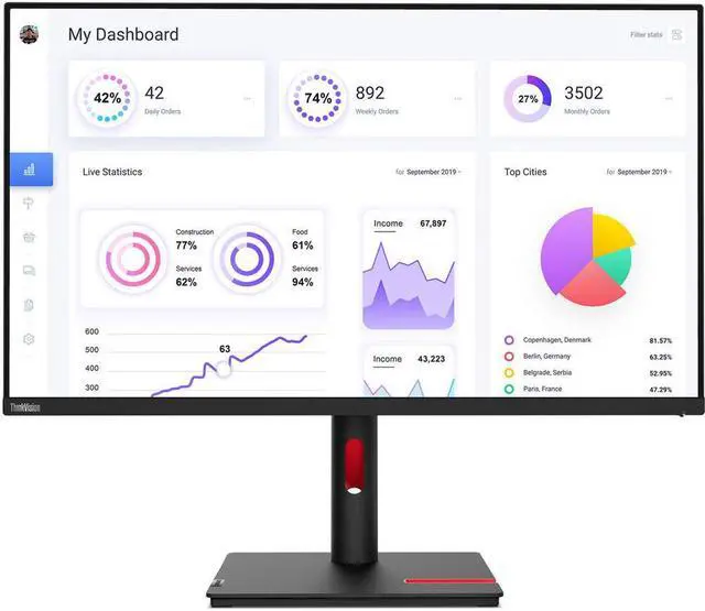 Main image of Lenovo T22i-30 63B0MAT6US 21.5" Monitor, 60Hz Refresh Rate, 4 ms response time, Full HD (1920x1080) IPS, Anti-glare Screen, VESA Compatible- Ideal for Home & Business Use
