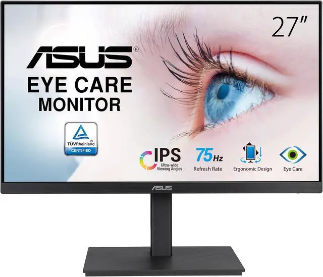Main image of ASUS VA27EQSB 27" Eye Care Monitor, IPS Full HD (1920x1080), Anti-Glare Screen, 75Hz Refresh Rate, 5 ms Response Time, VESA Compatible, Ideal for Home & Business Use, Black (2024 Latest Model)