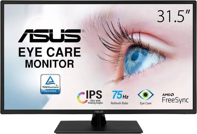 Alt view image 2 of 7 - ASUS VA329HE 32" Eye Care Monitor, IPS Full HD (1920x1080), Anti-Glare Screen, 75Hz Refresh Rate, 5 ms Response Time, VESA Compatible, Ideal for Home & Business Use, Black (2024 Latest Model)