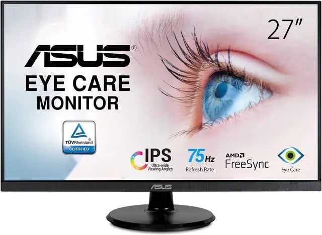 Alt view image 2 of 7 - ASUS VA27DQ VA27DQ 27" Monitor: 75Hz Refresh Rate, 5 ms response time, Full HD (1920x1080) FHD, Anti-glare Screen, VESA Compatible- Ideal for Home & Business Use, Pack-2