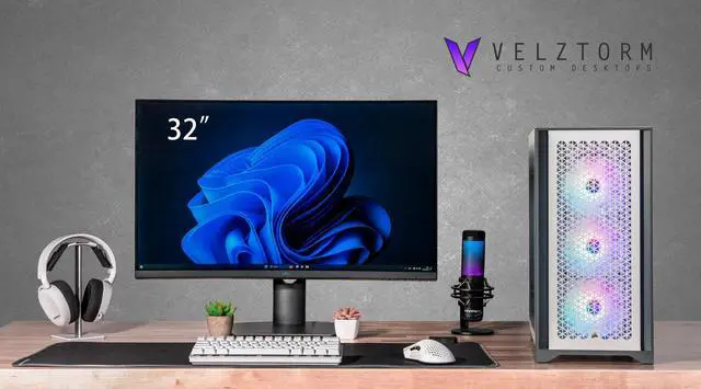 Alt view image 2 of 7 - Velztorm iCUE Certified White Armix Custom Built Gaming Desktop PC (AMD Ryzen 9 7900X, GeForce RTX 5070, 32GB DDR5, 2TB PCIe SSD, RGB Fans, 240mm AIO, 1000W PSU, WiFi 6E, Bluetooth 5.2, Win 11 Pro)