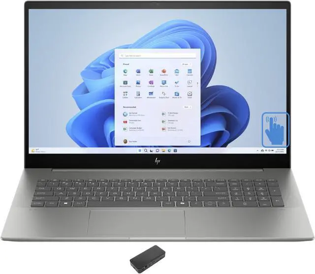 Main image of HP Envy Home & Business Laptop (Intel Core Ultra 7 155U 12-Core, 17.3" 60 Hz Touch Full HD (1920x1080), NVIDIA GeForce RTX 3050, 32GB DDR5 5600MHz RAM, 1TB SSD, Win 11 Home) with USB-C Dock