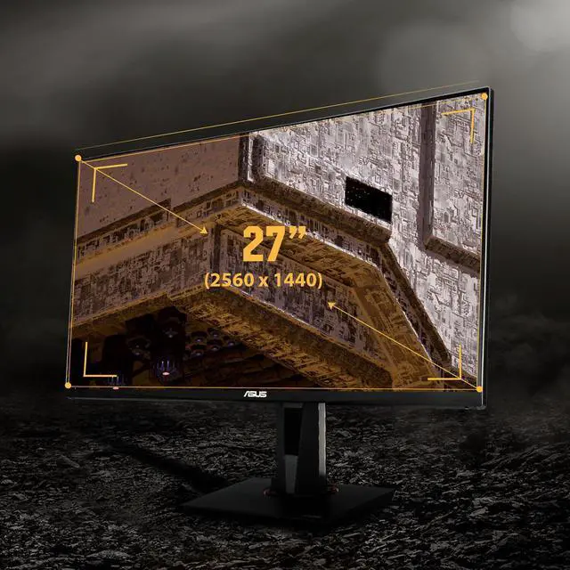 Alt view image 6 of 7 - ASUS VG27AQ VG27AQ 27" Monitor: 165Hz Refresh Rate, 1 ms response time, Quad HD (2560x1440) IPS, Anti-glare Screen, VESA Compatible- Ideal for Gaming & Business Use