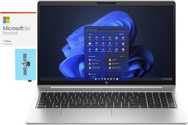 Main image of HP ProBook 455 G10 Home & Business Laptop (AMD Ryzen 7 7730U 8-Core, 15.6" 60 Hz Full HD (1920x1080), 16GB RAM, 128GB PCIe SSD, Backlit KB, Win 11 Pro) with Microsoft 365 Personal , Dockztorm Hub
